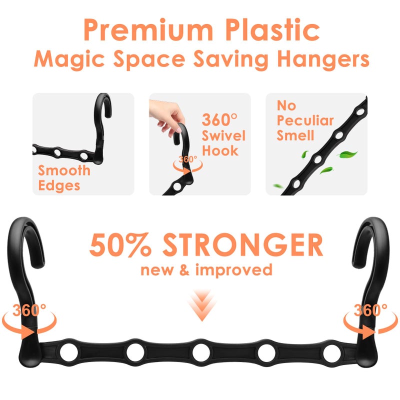 MSHALADE Closet Organizers and Storage, Magic Space Saving Hanger for 40 Heavy Clothes, Smart 360Â° Swivel Hook Cascading Hangers, Closet Organization Clothes Hangers, College Dorm Room Essentials for Girls - Image 3