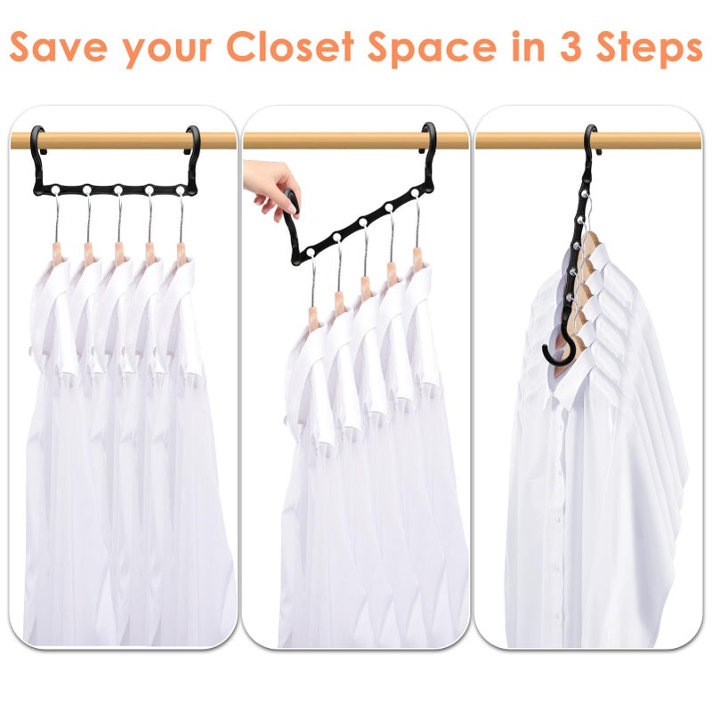 MSHALADE Closet Organizers and Storage, Magic Space Saving Hanger for 40 Heavy Clothes, Smart 360Â° Swivel Hook Cascading Hangers, Closet Organization Clothes Hangers, College Dorm Room Essentials for Girls - Image 4