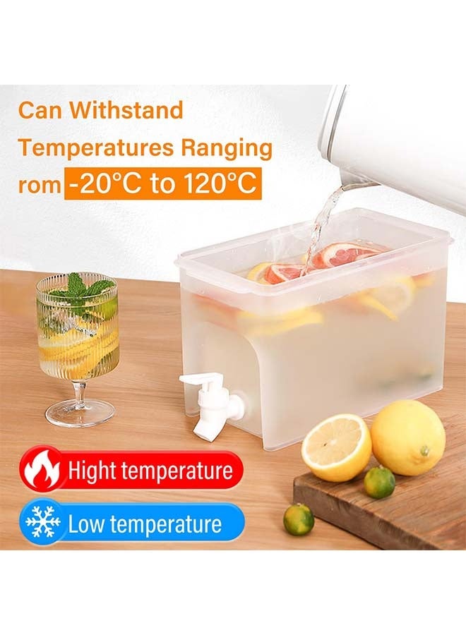 هاهاهاي 2 قطعة 4 لتر موزع مشروبات حاوية موزع مياه مع صنبور، غلاية باردة للثلاجة، إبريق ثلاجة مبرد مشروبات موزع كبير - Image 4