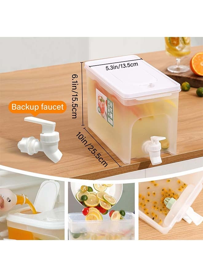 هاهاهاي 2 قطعة 4 لتر موزع مشروبات حاوية موزع مياه مع صنبور، غلاية باردة للثلاجة، إبريق ثلاجة مبرد مشروبات موزع كبير - Image 3