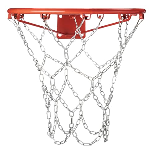 DDVLG Chain Basketball Net Replacement - 21" Heavy Duty Rust Proof Galvanized Steel, All-Weather 12 Loops with Locking S-Hooks, Quick Installation for Standard Indoor/Outdoor Hoops - Image 1