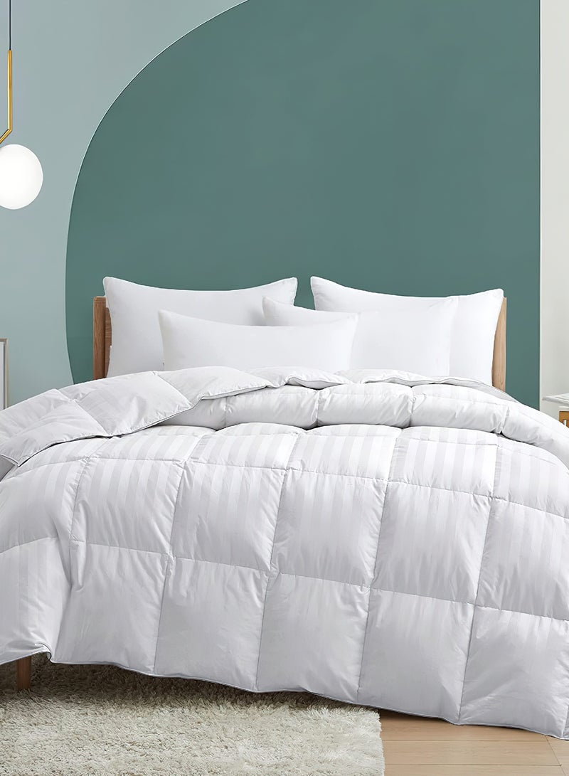 Sleep night Sleep Night Striped Soft Polyester Duvet Insert Comforter, Soft All Season Down Alternative Quilt Duvet Single Size 160x220cm  - Image 1