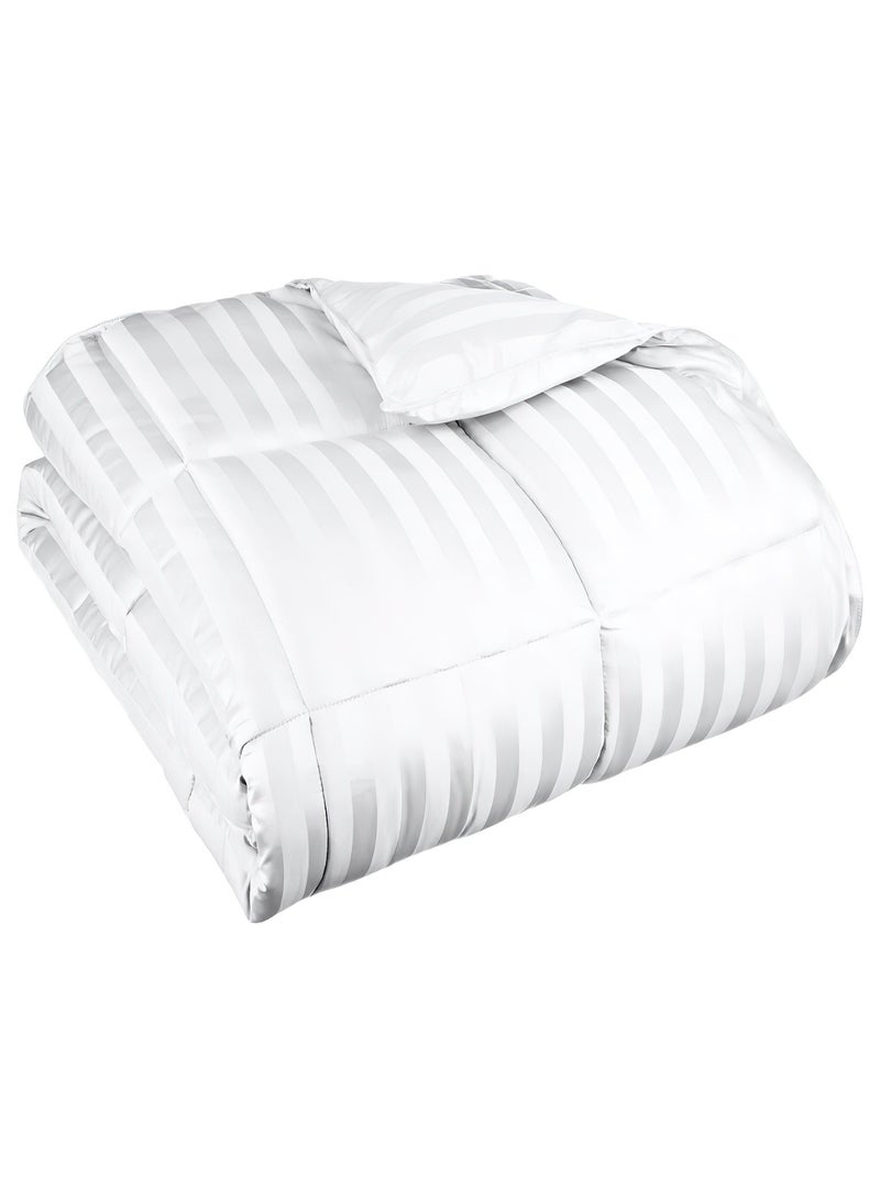 Sleep night Sleep Night Striped Soft Polyester Duvet Insert Comforter, Soft All Season Down Alternative Quilt Duvet Single Size 160x220cm  - Image 3