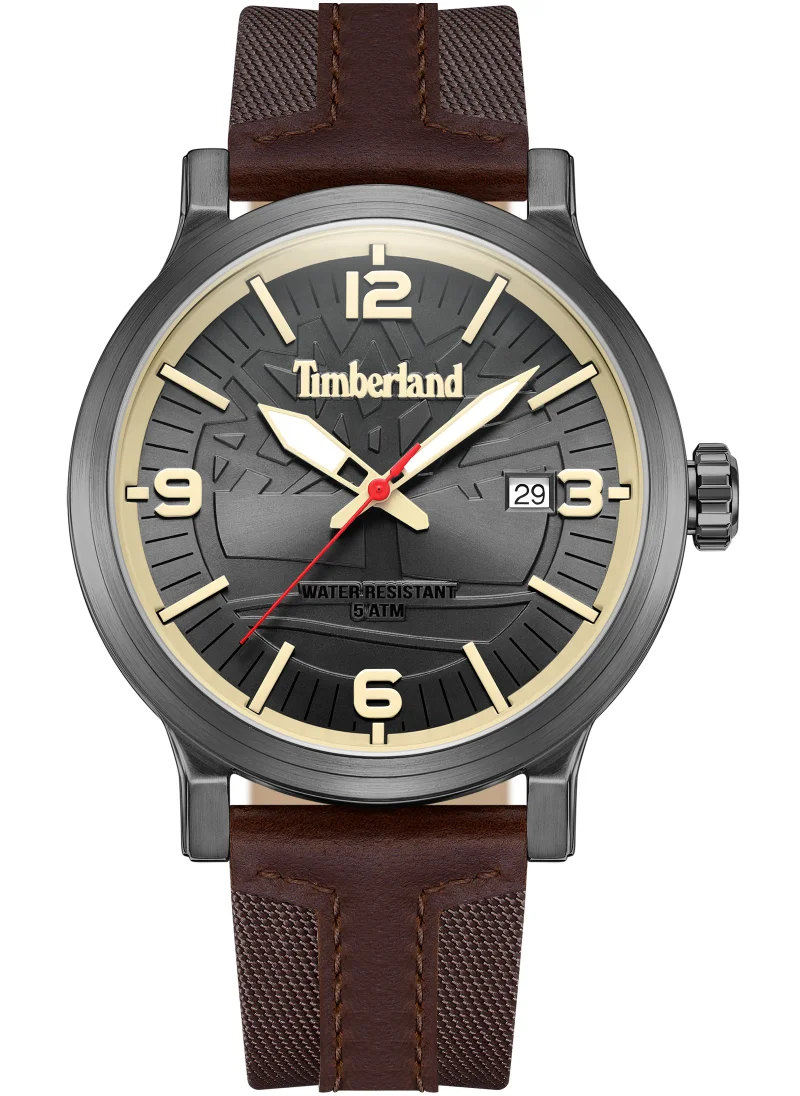 تمبرلاند Westerley Men's Watch 46mm AnalogGrey Dial Brown Rebotl + Better Leather Strap