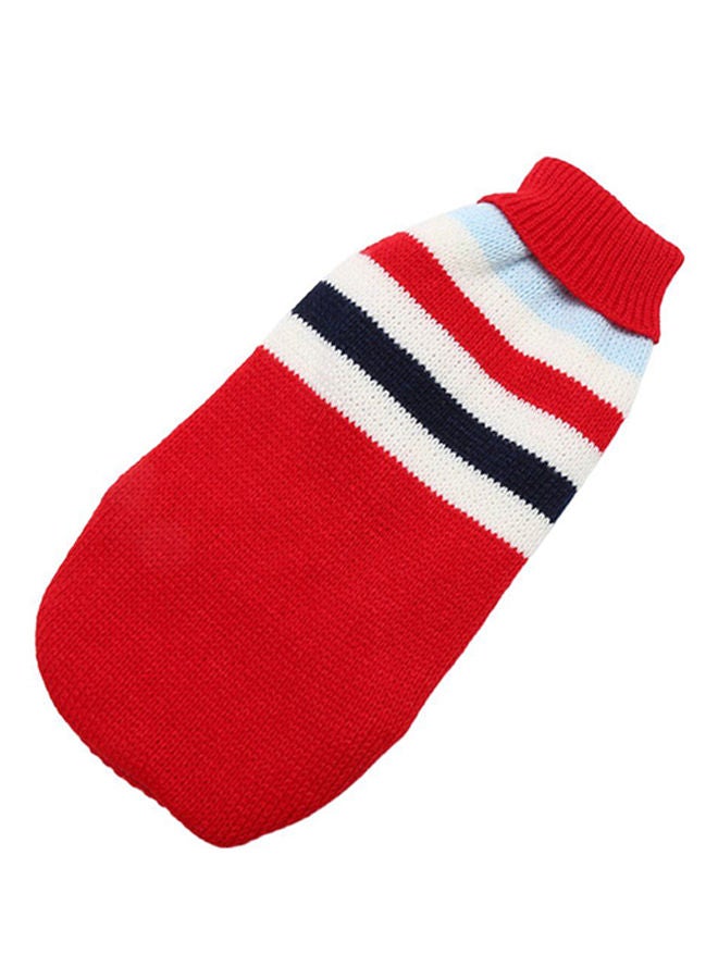 NIBEMINENT Autumn And Winter English Style Striped T-Shirt Red 16inch