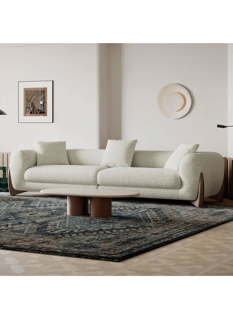 KARNAK - London Light Luxury Beige Modular Sofa Set with Pillows – Corner Modular Couch in Bouclé Fabric & Solid Wood – Modern Italian Design for Living Room, Hotel, Apartment, Hall - Image 1