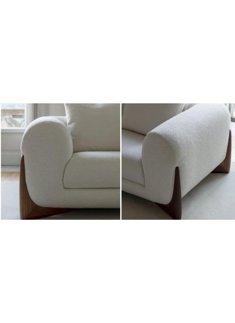 KARNAK - London Light Luxury Beige Modular Sofa Set with Pillows – Corner Modular Couch in Bouclé Fabric & Solid Wood – Modern Italian Design for Living Room, Hotel, Apartment, Hall - Image 1