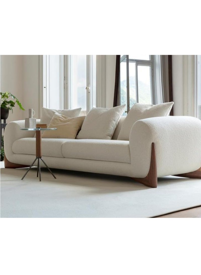 KARNAK - London Light Luxury Beige Modular Sofa Set with Pillows – Corner Modular Couch in Bouclé Fabric & Solid Wood – Modern Italian Design for Living Room, Hotel, Apartment, Hall - Image 1