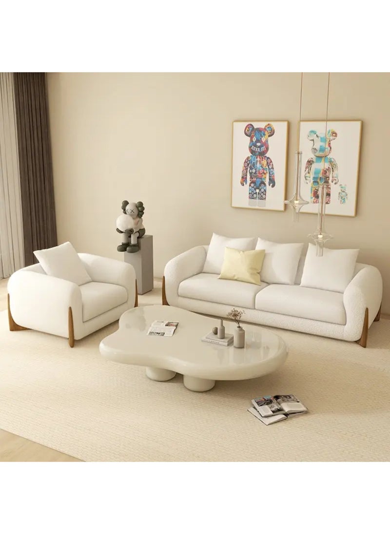 KARNAK - London Light Luxury Beige Modular Sofa Set with Pillows – Corner Modular Couch in Bouclé Fabric & Solid Wood – Modern Italian Design for Living Room, Hotel, Apartment, Hall - Image 1