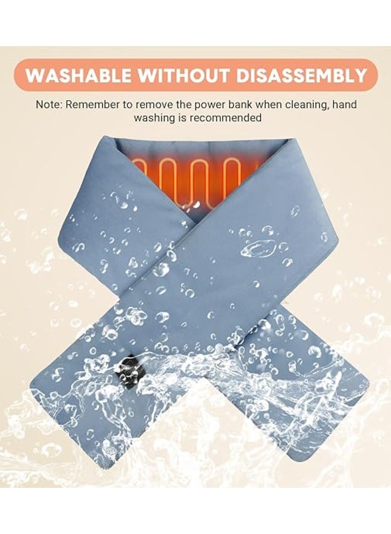 أيه بي جي وشاح تسخين USB للنساء والرجال - وشاح تسخين قابل للتعديل بدرجة الحرارة - مدلك تسخين - وسادة تدفئة - وسادة تدفئة للرقبة قابلة للغسل وشاح حماية بارد للرجال والنساء - هدية لمهرجان الرياضات الشتوية - Image 1