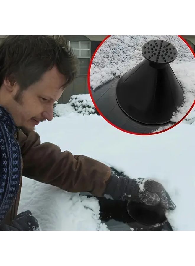 2pcs Black and Blue Multi Functional Ice Scrapers Cone Shaped Deicing Tool for Car Windshield - Image 4