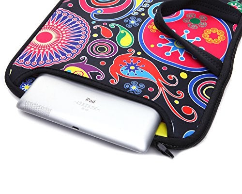 YIDA 14 Inch Neoprene Laptop Sleeve Case Bag with shoulder strap For 14" Notebook/MacBook/Ultrabook/Chromebook (Classic colorful) - Image 4