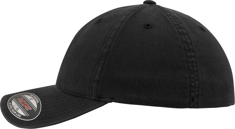 Flexfit Garment Washed Cotton Dad Hat, Black, S/M - Image 2