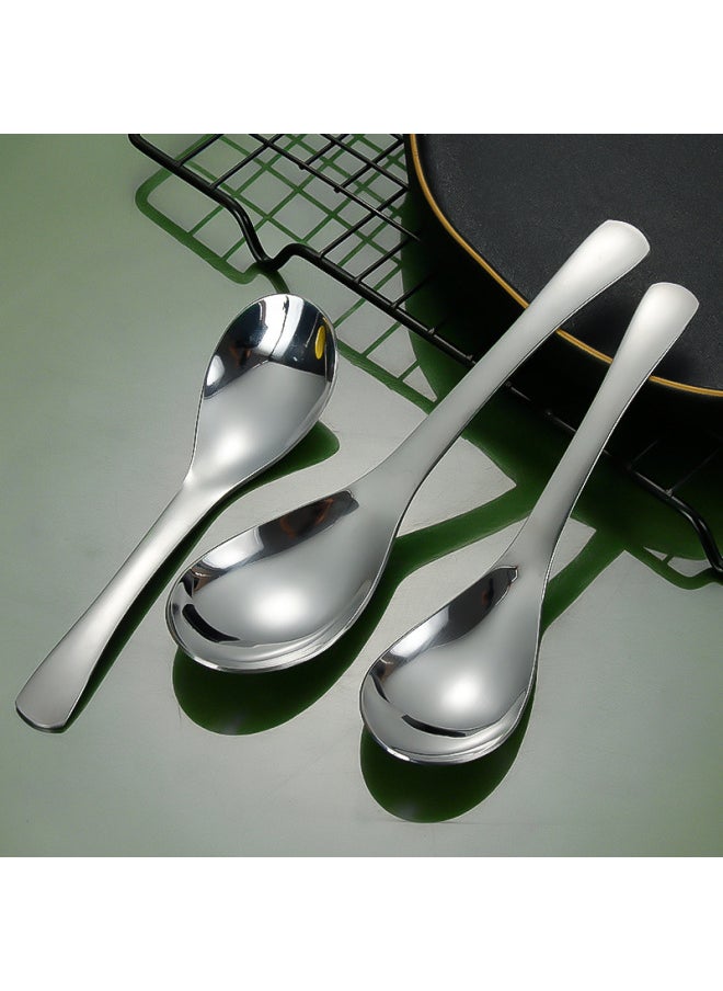 Generic - Mingyi Stainless Steel Household Spoon Cute Children Creative Spoon Restaurant Special Short Handle Soup Palace Spoon-Color:304 Large Court Spoon - Image 1