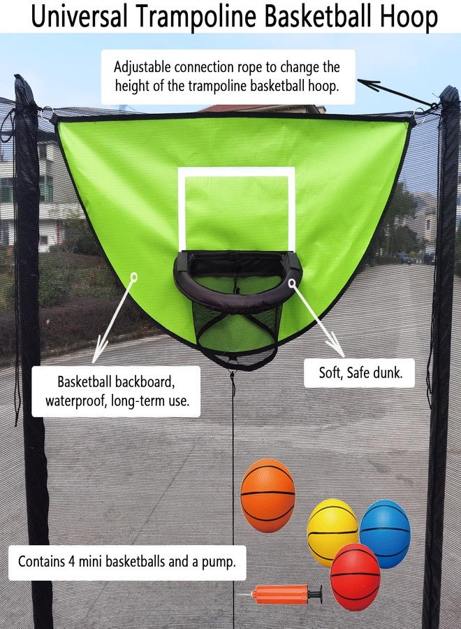 XATAMIO Trampoline Basketball Hoop, with Pump and 4 Mini Balls, Easy to Install, Universal Trampoline Accessories, Indoor & Outdoor Game (Green) - Image 3