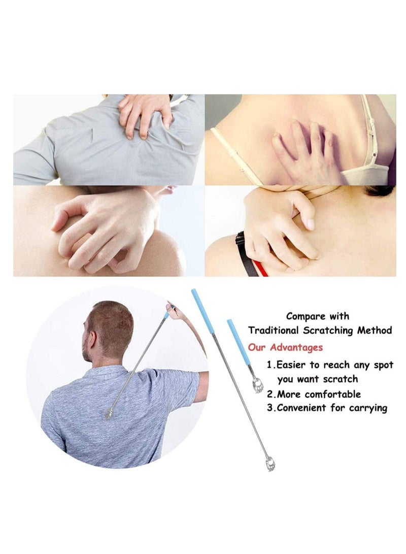Back Scratcher Novelty Gift Handheld Portable Stainless Steel Telescopic Self Massager for Those Difficult to Reach Itches people Bear Claw 4 Pcs - Image 5