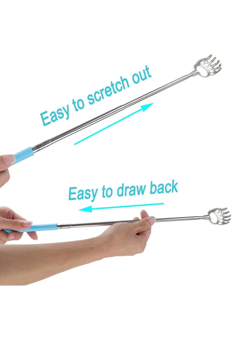 Back Scratcher Novelty Gift Handheld Portable Stainless Steel Telescopic Self Massager for Those Difficult to Reach Itches people Bear Claw 4 Pcs - Image 3