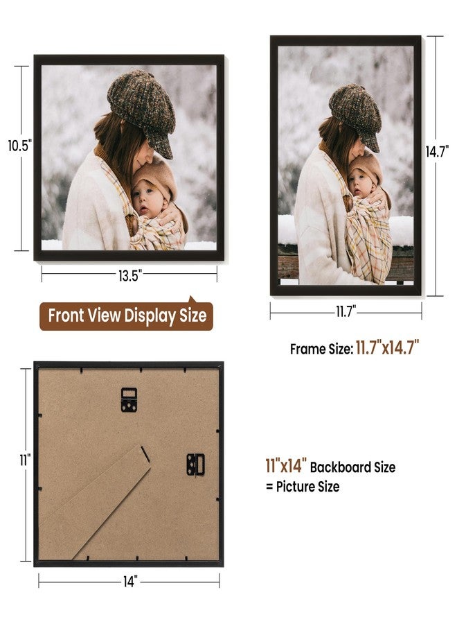Heimlove with Mat to Display 11x14 Picture,Plastic Black Photo Frame for Poster,Diploma,Certificate and Document Wall Decor - Image 2