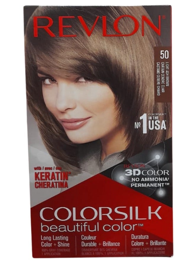 ريفلون صبغة شعر كلر سيلك - بني رمادي فاتح  50 - Image 2