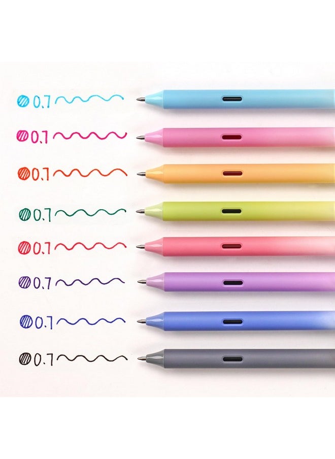 WRITECH Gel Pens Fine Point: Retractable Assorted Color Ink Pen Smooth Writing 8Ct Multi Colored 0.7Mm Medium Point For Journaling Coloring No Bleed & Smudge & Smear Gradient Barrel  - Image 2