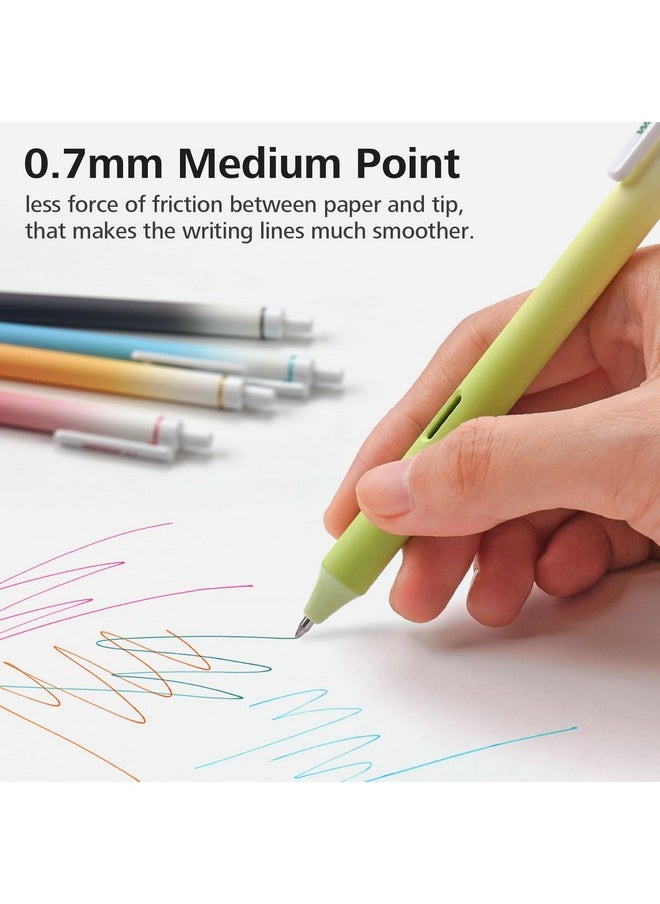 WRITECH Gel Pens Fine Point: Retractable Assorted Color Ink Pen Smooth Writing 8Ct Multi Colored 0.7Mm Medium Point For Journaling Coloring No Bleed & Smudge & Smear Gradient Barrel  - Image 5