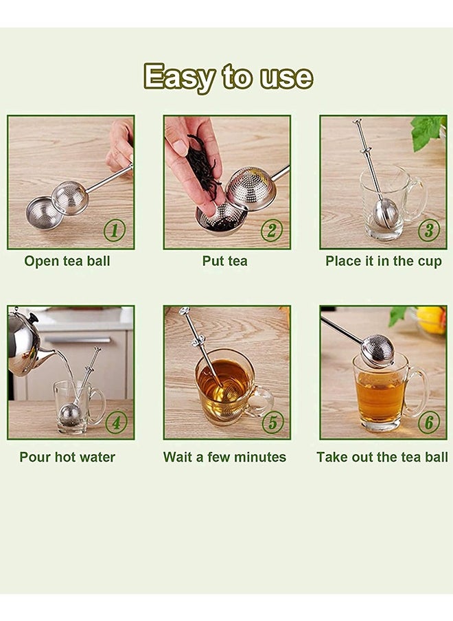 Generic Tea Ball Infusers, Long-Handle Tea Strainer Stainless Steel for Loose Leaf Tea Spices and Seasonings in Office or Travelling  - Image 4