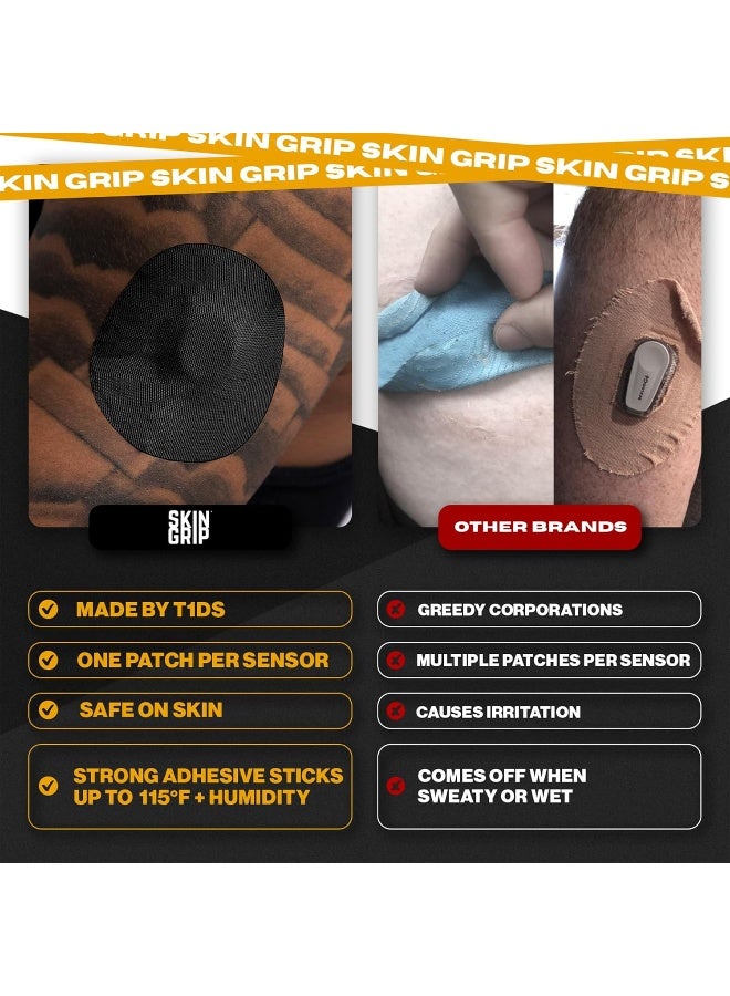 SKIN GRIP Adhesive Patches For Dexcom G7 Cgm (20-Pack), Waterproof & Sweatproof For 10-14 Days, Pre-Cut Adhesive Tape, Continuous Glucose Monitor Protection (Black) - Image 5