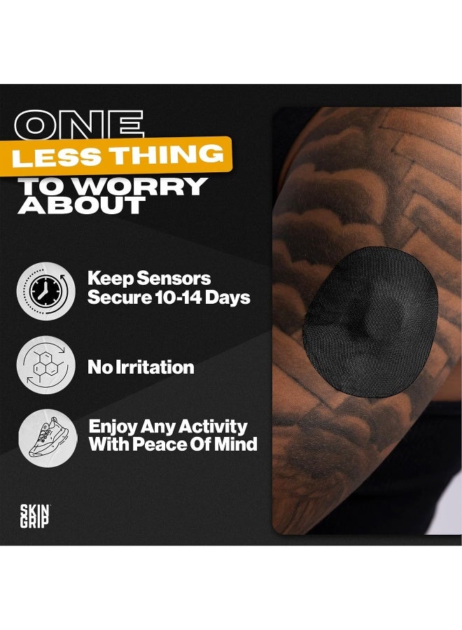 SKIN GRIP Adhesive Patches For Dexcom G7 Cgm (20-Pack), Waterproof & Sweatproof For 10-14 Days, Pre-Cut Adhesive Tape, Continuous Glucose Monitor Protection (Black) - Image 3