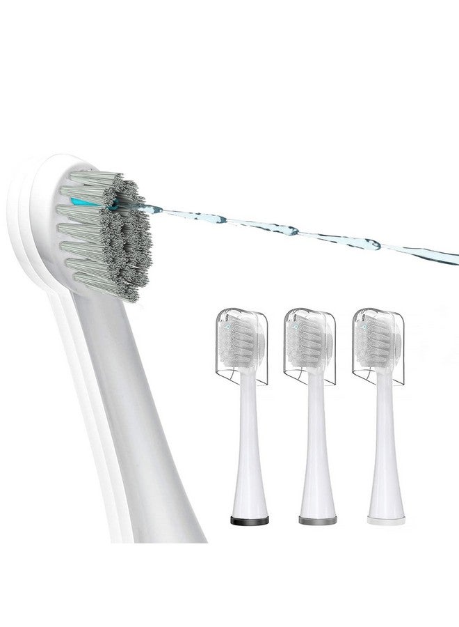 ZoCCee Replacement Brush Heads For ???????? ??????????? 2.0 Flossing Toothbrush With Cover Compact 3 Count White Soft Bristles - Image 1