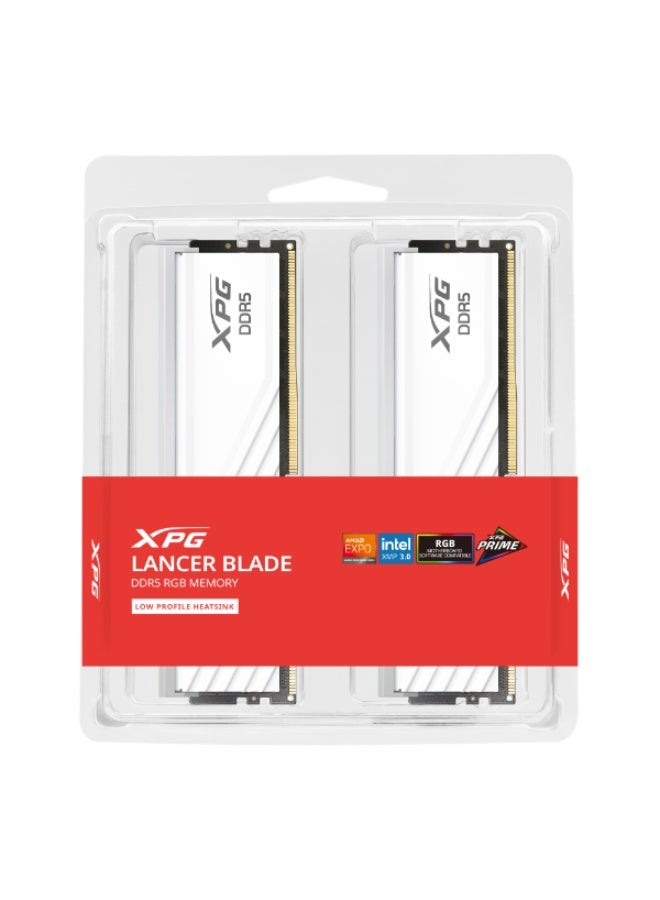 أداتا XPG Lancer Blade RGB، ذاكرة DDR5، سعة 32 جيجابايت (2x16GB)، بتردد 6000 ميجاهرتز CL36، اللون الأبيض - Image 4