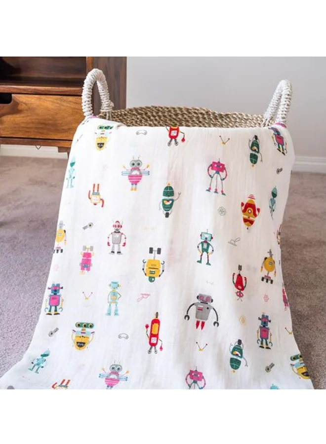 أنفي بيبي Anvi Baby Set of 2 Organic Bamboo Swaddle- Lunar Robots