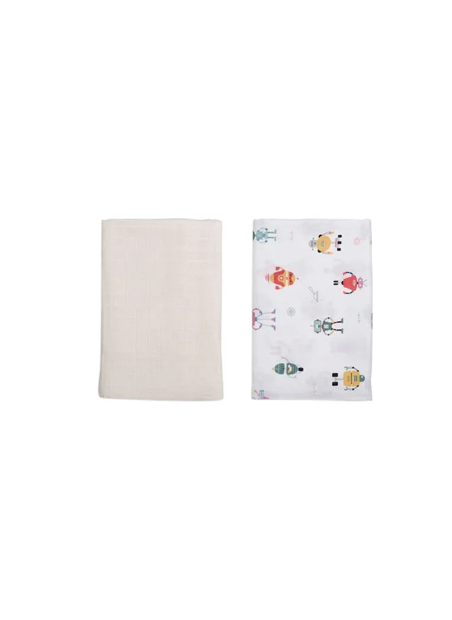 أنفي بيبي Anvi Baby Set of 2 Organic Bamboo Swaddle- Lunar Robots