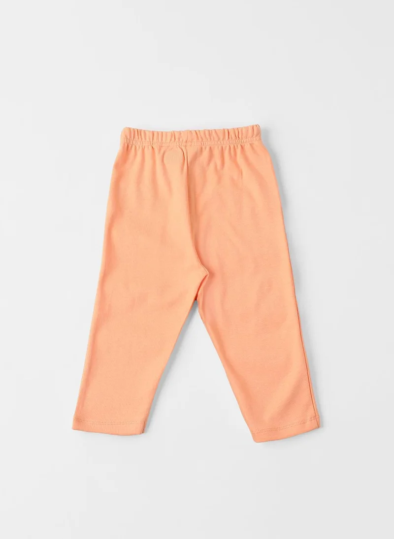 Nautinati Nautinati Cotton Solid and Forest AOP Pack of 2 Pants Set for Baby Girls