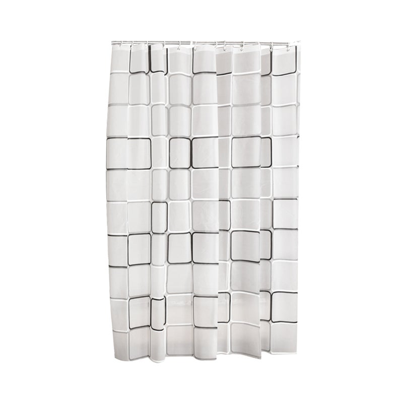 🚽 ستارة دش لطيفة 180x220 سم بنقش شبكي مقاومة للماء لتزيين الحمام - Image 1