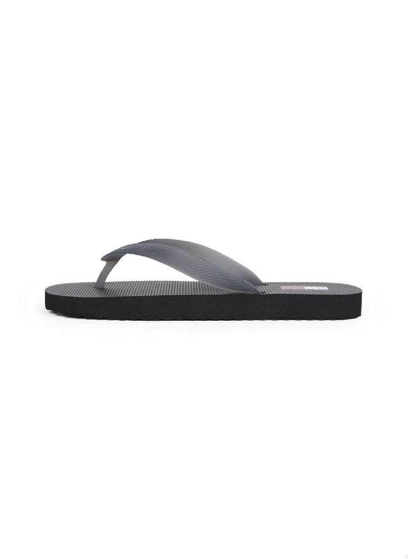 TOMMY JEANS Women's Logo Flip Flops - Faux Leather, Black  - Image 5