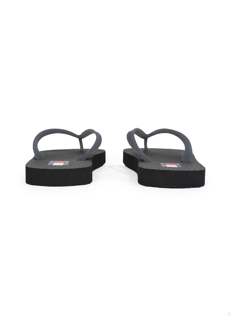 TOMMY JEANS Women's Logo Flip Flops - Faux Leather, Black  - Image 3