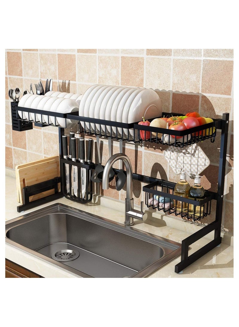DubaiGallery Dish Drying Rack Over Sink, Drainer Shelf for Kitchen Supplies Storage Counter Organizer Utensils Holder Stainless Steel Display- Kitchen Space Save Must Have - Image 3