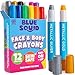 Blue Squid Face Paint Crayons - 12 Vibrant Colors Twistable & Washable Face Paint Sticks - Face Painting Kit for Kids Party, Halloween, Belly Painting Kit Pregnancy, Makeup Body Paints for Adults - Image 2