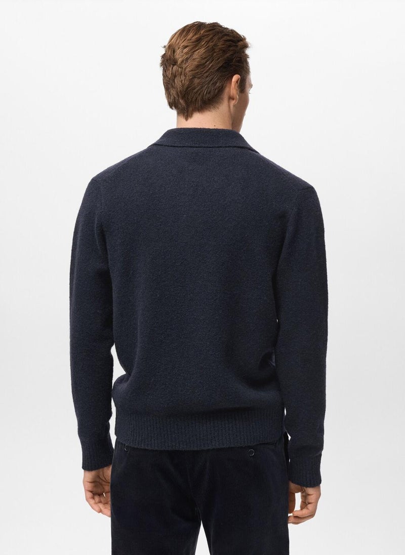 Mango Man Knitted wool blend cardigan - Image 2