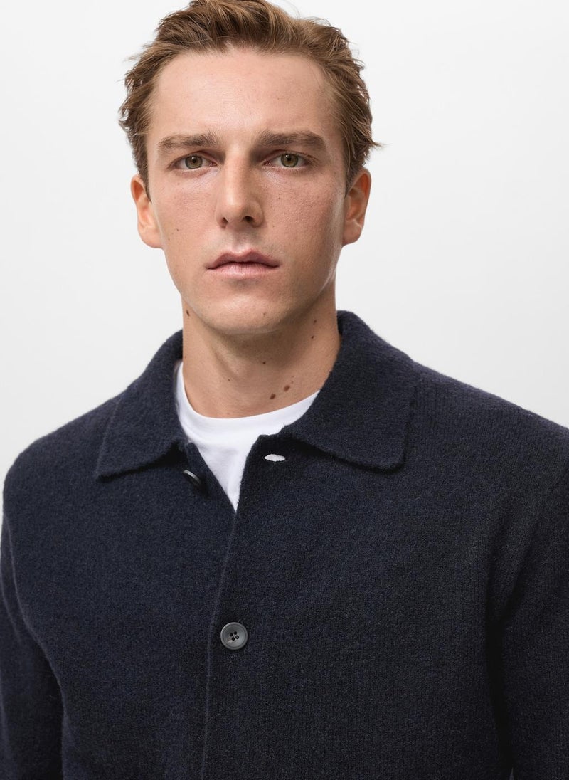 Mango Man Knitted wool blend cardigan - Image 4