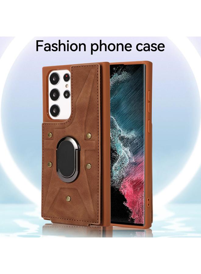 S-TOP Case For Samsung Galaxy S23 Ultra 5G Armor Ring Wallet Back Cover Phone Case - Image 2