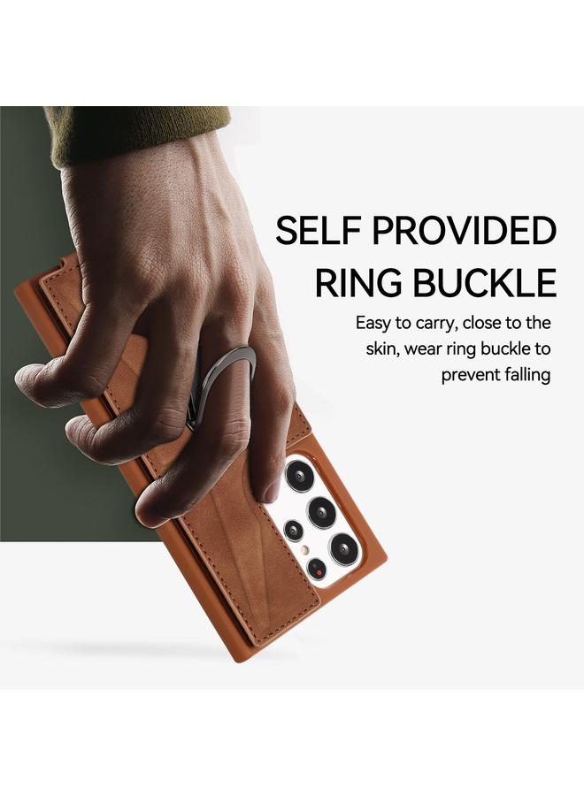 S-TOP Case For Samsung Galaxy S23 Ultra 5G Armor Ring Wallet Back Cover Phone Case - Image 4