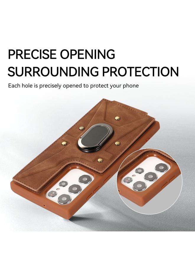 S-TOP Case For Samsung Galaxy S23 Ultra 5G Armor Ring Wallet Back Cover Phone Case - Image 5