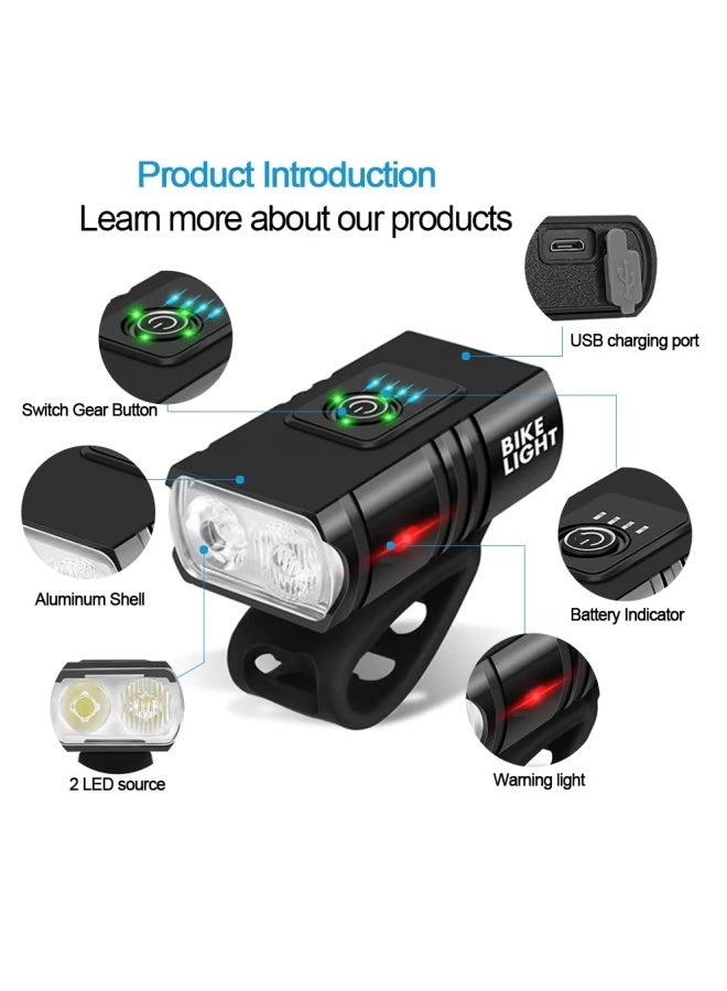 oldlaiben Bicycle Light, Rechargeable Bicycle Lights Set Super IPX5 Waterproof Bike Lights for Night Riding/Cycling Safety,Easy to Install for Men Women Road Mountain Cycling (Black)  - Image 3