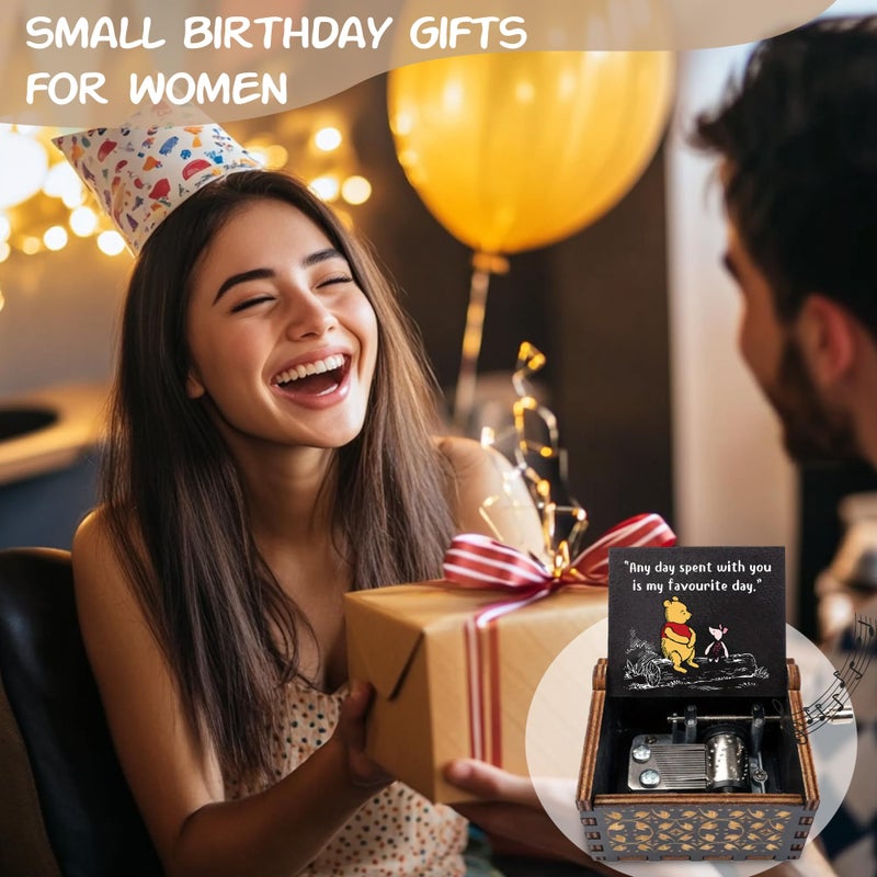 Litenx Cute Bear Best Friend Wood Music Box Gifts for Women, Friendship BBF Daughter Gifts for Christmas Birthday, Any Day Spent with You is My Favourite Day. - Image 5