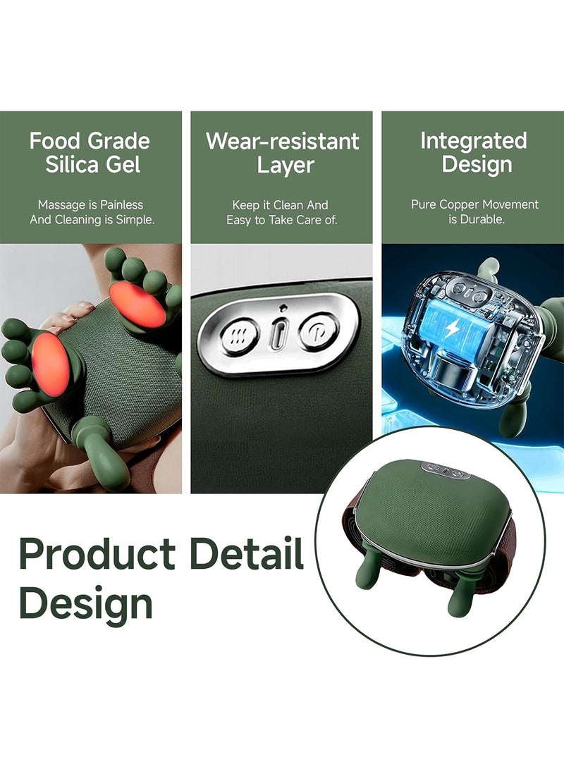 CUBEXELL New Biomimetic Heated Massager Portable Acupressure Neck and Back Massager Electric Deep Tissue 4d Kneading Massage Simulated Human Hand Design Relieves Pain and Relaxes Muscles (Green) - Image 5