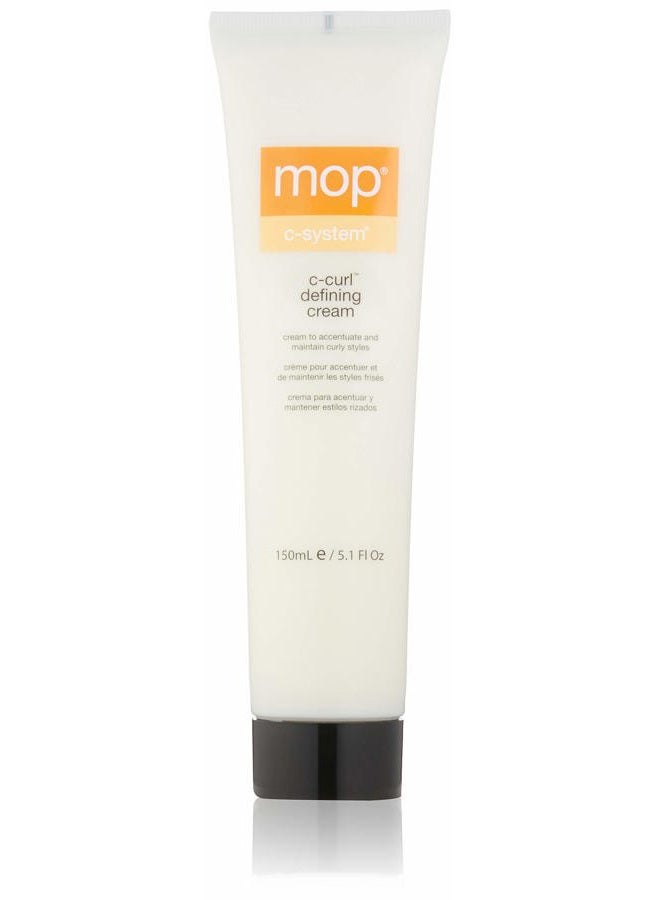 Mop C-System C-Curl Defining Cream - Accentuate & Maintain Styles - Enhances For Smooth Definition - Protects Against Frizz - UV Shield Color Protectant - Vitamin C & Coconut Oil - 5.1 oz - Image 1