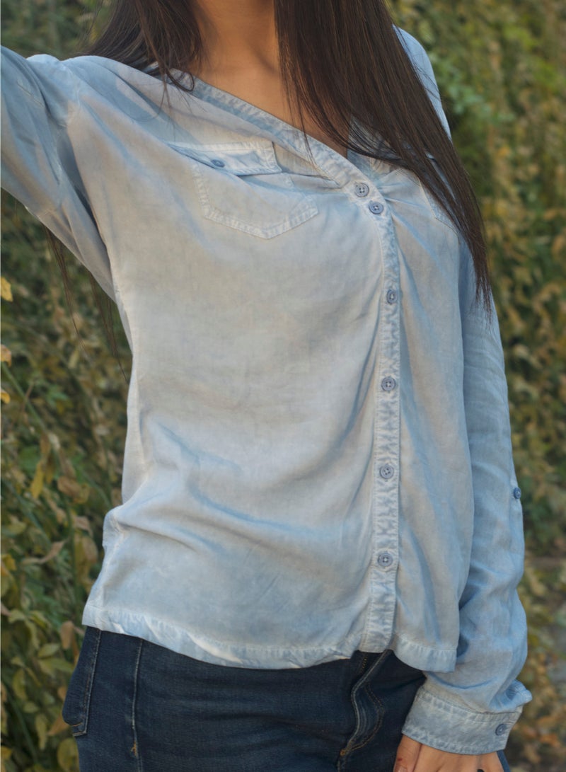 P FOR PRETTY Blue ombre shirt - Image 2