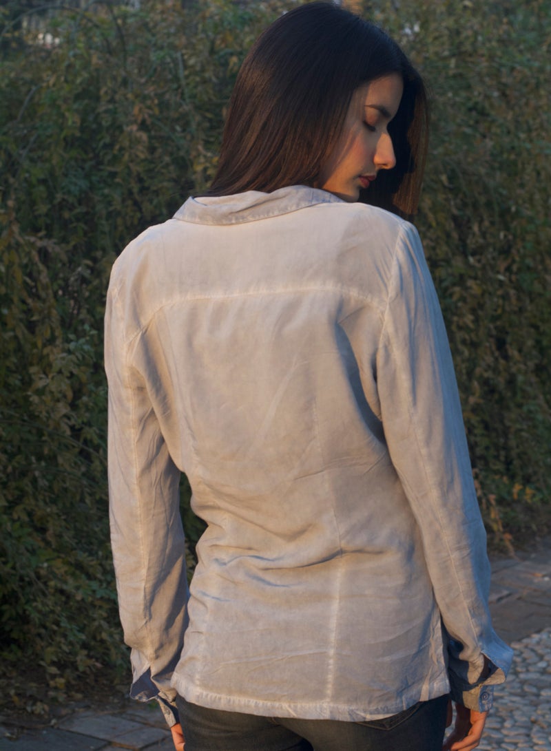 P FOR PRETTY Blue ombre shirt - Image 4