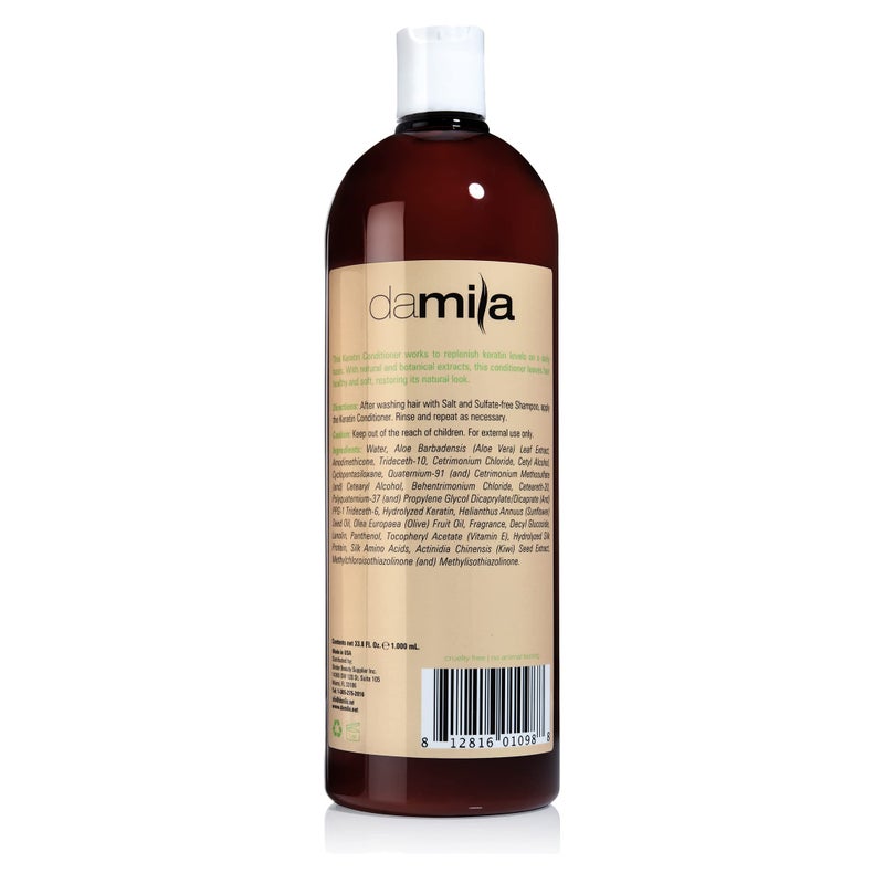 damila Nourishing Conditioner with Keratin & Aloe Vera - Perfect for Damaged, Frizzy, Curly, or Dry Hair (33.8 Fl Oz) - Image 2